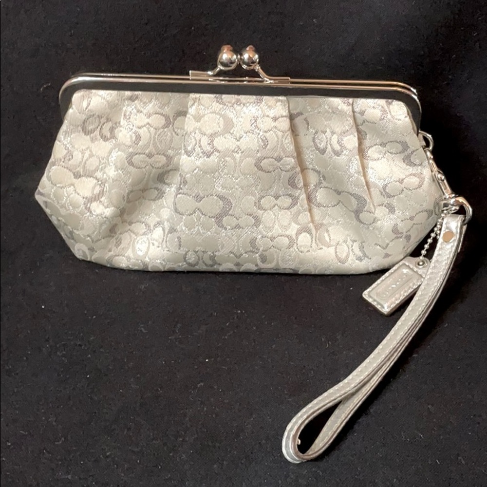 Coach Optic Lurex Jacquard Metallic Wristlet